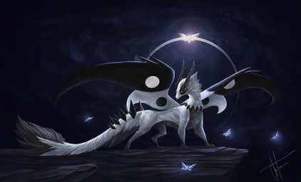 ambiguous_gender duo feral fur membrane_(anatomy) membranous_wings tail wings morsylvia mythology arthropod dragon furred_dragon furred_scalie insect lepidopteran moth mythological_creature mythological_scalie scalie absurd_res digital_media_(artwork) hi_res