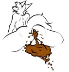 anthro balls feces feces_pile genitals infinite_feces male pooping pooping_on_floor pooping_on_self scatplay solo c_rnage canid canine mammal animated loop short_playtime sketch