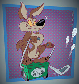 3_toes 4_fingers abstract_background anthro arm_tuft athletic athletic_anthro athletic_male belly bent_legs big_butt biped black_eyes black_nose black_toe_claws brown_body brown_fur butt butt_from_the_front chest_tuft claws curling_tail curvy_figure determined determined_eyes dotted_background elbow_tuft eyebrows feet fingers fluffy fluffy_chest fluffy_tail fur golf golf_ball head_tuft humanoid_hands humanoid_heel knee_tuft knees_up leg_tuft lines_drawn machine male mischievous mischievous_smile motion_lines multicolored_body multicolored_fur nude nude_anthro nude_male pattern_background paws pecs plantigrade pose puffed_out_chest raised_tail shaking shoulder_tuft simple_background sitting skinny skinny_anthro skinny_male slim slim_anthro slim_male small_waist smile solo sport tail tan_belly tan_body tan_eyebrows tan_fur toe_claws toes tuft two_tone_body two_tone_fur wasp_waist wide_hips yellow_sclera gavanzude acme acme_products looney_tunes warner_brothers wile_e._coyote canid canine canis coyote mammal 2026 alternate_version_at_paywall colored digital_drawing_(artwork) digital_media_(artwork) flat_colors hi_res pinup signature