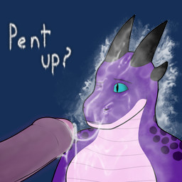 anthro blue_eyes bodily_fluids cum cum_everywhere cum_on_face duo foreskin genital_fluids genitals horn male male/male messy one_eye_closed penis pent_up pupils purple_body scales slit_pupils text ventral_scales littlegaykobold mirabilis kobold reptile scalie 1:1 alpha_channel