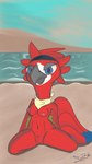 anthro beach bedroom blue_eyes breasts feathers female kerchief kneeling non-mammal_breasts sand shore simple_background solo spread_legs spreading tail tail_feathers shakewell-before-use blue_sky_studios rio_(series) fan_character ara_(genus) avian bird macaw neotropical_parrot parrot scarlet_macaw true_parrot 9:16 absurd_res hi_res