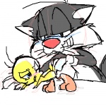all_fours ambiguous_gender avian bird blush butt canary cat cum feline looney_tunes male sylvester tweety_bird unknown_artist warner_brothers
Rating: Explicit
Score: 1
User: Air_From_Above
Date: December 26, 2009