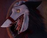 anthro blood blood_on_face blood_splatter bodily_fluids detailed_fur dripping fluffy fur male open_mouth realistic realistic_fur realistic_lighting realistic_shading saliva saliva_drip saliva_on_tongue saliva_string solo tongue tongue_out devsergal blender_cycles sergal 3d_(artwork) blender_(artwork) detailed digital_media_(artwork) hi_res