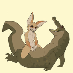 4_fingers 4_toes anal anal_penetration anthro belly big_ears big_tail big_top_small_bottom duo feet fingers green_body lying male male/male on_back penetration ruborised short_arms size_difference smile spiral_elbows tail toes yellow_sclera ikaro requeson_(ikaro) wallace canid canine crocodile crocodilian fennec_fox fox mammal reptile scalie true_fox 1:1 absurd_res hi_res