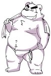 anthro belly big_belly clothing eyes_closed humanoid_hands kemono male moobs nipples overweight overweight_male simple_background towel towel_around_neck underwear white_background diru11 bear mammal 2015 hi_res