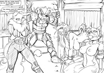 anthro areola bdsm big_breasts black_sclera bondage bound breasts chain cuff_(restraint) erect_nipples female group male nipples restraints shackles text yawg bandai_namco bucky_o'hare_(series) digimon fallout microsoft nintendo star_fox jenny_(bucky_o'hare) krystal_(star_fox) sharpfury_(gamegod210) canid canine digimon_(species) domestic_cat felid feline felis fox lion mammal pantherine renamon 2015 crossover english_text monochrome
