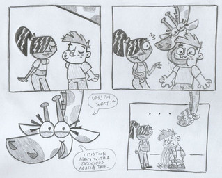 accidental_kiss anthro anthro_penetrating anthro_penetrating_human bodily_fluids clothed clothing dialogue ellipsis eyes_closed female fully_clothed group human_on_anthro human_penetrated humor interspecies kerry_anderson kissing long_neck long_tongue looking_at_viewer male male/female penetration sex talking_to_viewer text tongue tongue_out trio vomit 4chan_anon anonymous_artist cartoon_network my_gym_partner's_a_monkey adam_lyon ingrid_giraffe giraffe giraffid human mammal comic english_text sketch