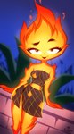 clothed clothing eyebrows eyelashes female fire looking_at_viewer not_furry smile solo text wildblur disney elemental_(pixar) pixar ember_lumen elemental_creature elemental_humanoid fire_creature fire_humanoid humanoid 2023 artist_name digital_media_(artwork) hi_res