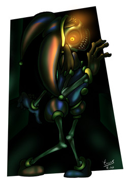black_sclera border cellar clothing female glowing glowing_eyes green_lighting jester looking_at_viewer looking_back monotone_body monotone_skin multicolored_clothing orange_eyes possession sharp_teeth solo teeth two_tone_clothing white_body white_border white_skin hpiola glitch_productions gooseworx_(copyright) the_amazing_digital_circus pomni_(tadc) human mammal signature