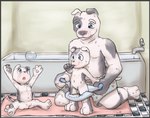 age_difference anthro balls bath bathing bathtub blue_eyes border bottomwear bubble clothed clothing diaper female flaccid flat_chested foreskin fur genitals good_parenting grey_body grey_border grey_fur group innocence kneeling male navel nipples nude open_mouth penis pussy sitting small_penis spread_legs spreading standing sucking tail tail_motion tailwag thumb_suck toddler topless underwear undressing water white_body white_fur young young_anthro ketsa canid canine canis domestic_dog mammal pit_bull hi_res daughter_(lore) father_(lore) father_and_child_(lore) father_and_daughter_(lore) father_and_son_(lore) parent_(lore) parent_and_child_(lore) parent_and_daughter_(lore) parent_and_son_(lore) son_(lore)