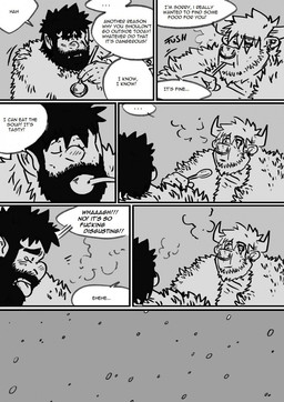 dialogue facial_piercing hairy male muscular nose_piercing nose_ring piercing profanity ring_piercing snow text husky92 european_mythology greek_mythology mythology bovid bovine humanoid mammal minotaur orc comic english_text hi_res monochrome multiple_scenes