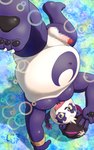 anthro balls belly dancing erection fur genitals male navel nude overweight overweight_anthro overweight_male penis purple_body purple_fur solo upside_down shomunona lifewonders tokyo_afterschool_summoners alp_(tas) bear giant_panda mammal 5:8 censored hi_res mosaic_censorship