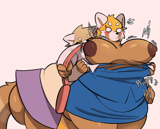 anthro big_breasts big_butt blush blush_lines breasts butt clothing duo female female/female huge_breasts huge_butt mature_female nipples overweight overweight_anthro overweight_female simple_background tail thick_thighs torn_clothing samirachuni aggretsuko sanrio retsuko retsuko's_mother ailurid mammal red_panda absurd_res digital_media_(artwork) hi_res daughter_(lore) mother_(lore) mother_and_child_(lore) mother_and_daughter_(lore) parent_(lore) parent_and_child_(lore) parent_and_daughter_(lore)