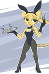 anthro biped black_eyes bow_(feature) bow_tie breasts bunny_costume cleavage clothed clothing costume fake_ears fake_rabbit_ears female footwear fur gloves handwear high_heels legwear money pantyhose platter shoes simple_background smile smug solo standing waiter yellow_body yellow_fur raydio microsoft prequel_adventure the_elder_scrolls katia_managan felid khajiit mammal 2018 digital_media_(artwork)