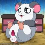 balls balls_blush black_body black_fur blush body_blush cage feral fur genitals legs_up male multicolored_body multicolored_fur open_mouth penis sky solo star starry_sky tapering_penis text twilight white_body white_fur vorechestra hamtaro_(series) panda_(hamtaro) cricetid hamster mammal rodent 1:1 2023 url