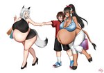 belly big_belly big_breasts blush breasts clothing female footwear high_heels hooves huge_breasts male pregnant shoes bayoshii animal_humanoid bovid bovid_humanoid bovine bovine_humanoid cat_humanoid cattle_humanoid felid felid_humanoid feline feline_humanoid human humanoid mammal mammal_humanoid absurd_res hi_res