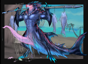 animal_genitalia animal_penis anthro big_penis blue_body cetacean_genitalia cetacean_penis erection fin fishing_net genital_slit genitals huge_penis hyper hyper_genitalia hyper_penis jewelry male male_anthro muscular muscular_anthro muscular_male necklace net nude_anthro nude_male penis red_body solo standing tapering_penis laobai mythology bai_(laobai) aquatic aquatic_dragon dragon mythological_creature mythological_scalie scalie hi_res