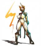 armor breasts female genitals nipples not_furry pussy solo lewdreaper digital_extremes tencent warframe ember_(warframe) alien tenno hi_res