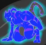 alternate_color anthro aura featureless_crotch male muscular muscular_anthro muscular_male nude simple_background solo teeth kotetsu_rexen nintendo pokemon cadwing fan_character generation_1_pokemon legendary_pokemon mewtwo pokemon_(species)