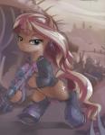 blonde_hair blue_eyes boots bottomwear clothing cutie_mark female feral footwear hair horn jacket long_hair multicolored_hair outside red_hair shoes skirt solo standing topwear two_tone_hair gsphere equestria_girls hasbro my_little_pony mythology sunset_shimmer_(eg) equid equine mammal mythological_creature mythological_equine unicorn 2015 absurd_res hi_res