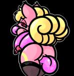 anthro anus autocunnilingus blonde_hair butt clothing female fur genitals hair hyper hyper_tongue legwear long_tongue looking_back masturbation multi_tail oral oral_masturbation pink_body pink_eyes pink_fur prehensile_tongue pussy simple_background solo standing stockings tail thigh_highs tongue tongue_out tongue_wrap transparent_background vaginal vaginal_masturbation yellow_tail buri68 nintendo pokemon generation_1_pokemon hybrid lickitung pokemon_(species) vulpix 2020 alpha_channel digital_media_(artwork) hi_res portrait three-quarter_portrait