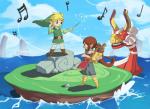 avian_feet beak clothed clothing female gesture grass group hand_gesture happy male musical_instrument musical_note musical_symbol nose_beak plant pointing sea smile symbol water vins-mousseux nintendo the_legend_of_zelda wind_waker king_of_red_lions link medli toon_link animal_humanoid animate_inanimate avian avian_humanoid elf humanoid rito rito_humanoid 2016 digital_media_(artwork)