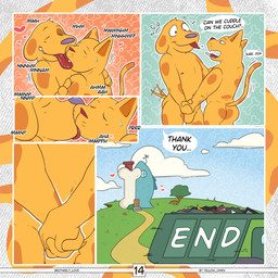 4_fingers after_kiss anthro bite blush blush_lines bodily_fluids bone breath brown_body brown_fur building bulge butt car cat_tail close-up cloud comic_panel dialogue duo eyes_closed fangs fingers floppy_ears french_kissing fur garbage_truck hair hand_holding happy heart_(marking) heart_symbol heavy_truck house hug hugging_another interlocked_fingers kiss_on_lips kissing looking_at_another male male/male markings moan muffled muffled_moaning navel nipples nude onomatopoeia open_mouth orange_body outline panting pattern_background plant purring red_nose saliva simple_background smile sound_effects speech_bubble spots spotted_body spotted_fur sweat sweatdrop tail tail_motion tailwag teeth text tongue tongue_bite trash tree truck vehicle whiskers white_outline yellow_body yellow_omen catdog_(series) nickelodeon caninius_dog felinius_cat animal_humanoid canid canine canis cat_humanoid domestic_cat domestic_dog felid felid_humanoid feline feline_humanoid felis fish humanoid hybrid mammal mammal_humanoid marine 1:1 2025 artist_name colored comic digital_drawing_(artwork) digital_media_(artwork) english_description english_text hi_res multiple_scenes shaded brother_(lore) brothers_(lore) incest_(lore) sibling_(lore)