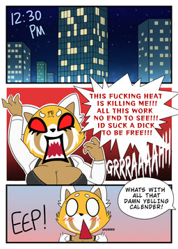 4_fingers angry anthro big_breasts black_bra black_clothing black_nose black_text black_underwear blush blush_lines bra breasts brown_body brown_fur brown_inner_ear building city cleavage clothed clothing dialogue empty_eyes eyebrows eyelashes female female_anthro fingers fur inside long_sleeves multicolored_body multicolored_fur night open_clothing open_mouth open_shirt open_topwear orange_body orange_fur outside profanity red_eyes red_text sharp_teeth shirt sky skyscraper solo star starry_sky teeth text topwear underwear white_body white_clothing white_ears white_eyebrows white_eyes white_fur white_shirt white_text white_topwear wide_eyed yelling dedreds aggretsuko sanrio retsuko ailurid mammal red_panda 2026 comic english_text hi_res