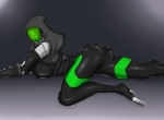 breasts butt clothing female hood lying not_furry simple_background solo suit darkdragoon bioware electronic_arts mass_effect uri'danus alien alien_humanoid humanoid quarian