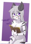 anthro book breast_squish breasts convenient_censorship featureless_crotch female female_anthro fur grey_hair hair markings medium_breasts nude simple_background sitting solo squish text white_body white_fur erdfurry book_and_boob skyline_(comic) lysandra_(skyline) mammal suguiki absurd_res hi_res meme