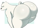 anthro big_butt butt fur huge_butt looking_at_viewer male nude simple_background solo white_body cherryfox73 cartoon_network we_bare_bears ice_bear_(we_bare_bears) bear mammal polar_bear ursine 4:3