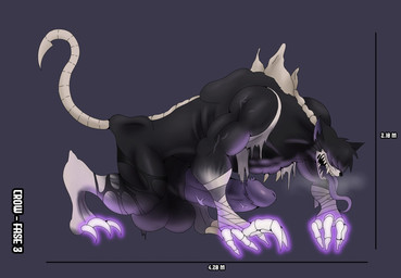 anthro balls big_balls big_penis black_body claws genitals huge_balls huge_penis male penis solo tongue tongue_out crowundeadcat crow_(thedeathcrow) felid feline mammal monster undead hi_res model_sheet