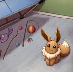 ambiguous_gender ball brown_body brown_eyes brown_fur feral fur looking_at_viewer smile solo otakuap nintendo pokemon eevee generation_1_pokemon pokemon_(species) 2021 hi_res