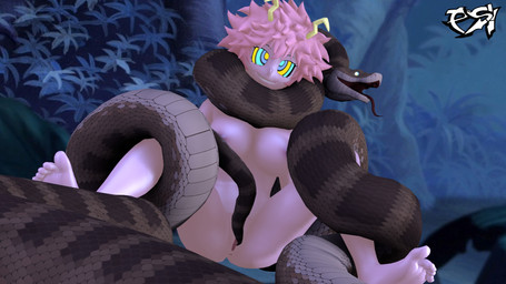 2_horns ambiguous_gender bestiality big_breasts breasts brown_body brown_scales coiling duo female feral genitals hair horn humanoid_on_feral hypnosis mind_control night nipples outside pink_body pink_hair ringed_eyes scales spread_legs spreading vulva psikokinetic sharkstuff_(modeler) my_hero_academia the_jungle_book ashido_mina kaa_(jungle_book) humanoid python reptile scalie snake 16:9 2026 3d_(artwork) digital_media_(artwork) hi_res source_filmmaker_(artwork) widescreen male_(lore)