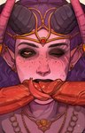 accessory blush fellatio female freckles group hair humanoid_pointy_ears licking lipstick makeup male male/female oral penile pointy_ears purple_body purple_hair purple_skin red_body red_skin ring sex tongue linaswalaf baldur's_gate baldur's_gate_3 dungeons_and_dragons hasbro larian_studios wizards_of_the_coast demon demon_humanoid humanoid tiefling hi_res