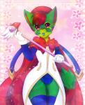 alternative_fashion anthro biped cane clothed clothing cosplay female j-fashion looking_at_viewer magical_girl_outfit simple_background smile solo standing tail tail_tuft tongue tongue_out tuft priincessu cardcaptor_sakura mythology dragon mythological_creature mythological_scalie scalie