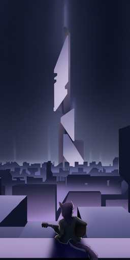 acoustic_guitar anthro biped building city cityscape clothed clothing dark detailed_background female fur guitar hair holding_object light musical_instrument night outside playing_guitar playing_music plucked_string_instrument purple_body purple_fur purple_hair rear_view silhouette sitting sky solo spotlight string_instrument topwear raubr1tter milzy_(raubr1tter) dipodid jerboa mammal rodent absurd_res hi_res