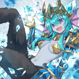 5_fingers armor black_body black_fur blue_hair blue_wings breasts clothing crown cute_fangs eye_through_hair fangs female female_humanoid fin fingers fur hair head_fin headgear ice_wings long_hair looking_at_viewer medium_breasts navel open_mouth open_smile purple_eyes purple_fins shoulder_armor side_boob smile solo strapless_clothing teeth translucent translucent_hair unconvincing_armor unusual_anatomy unusual_wings weapon wings kuuron_(moesann17) puzzle_and_dragons frost_demon_(puzzle_and_dragons) demon demon_humanoid humanoid 1:1 2025 hi_res