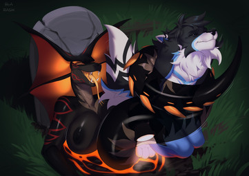 anthro breasts catching duo oral_vore snake_hood vore blackrabbitshone canid canine canis mammal reptile scalie snake wolf absurd_res hi_res