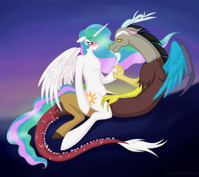 anthro anthrofied antlers blush cutie_mark duo feathered_wings feathers female female_penetrated from_front_position genitals hair hand_holding horn interspecies male male/female male_penetrating male_penetrating_female mastery_position multicolored_hair on_lap on_top penetration red_eyes sex sitting sitting_on_lap straddling tail tail_tuft tuft vulva wings hasana-chan friendship_is_magic hasbro my_little_pony mythology discord_(mlp) princess_celestia_(mlp) chimera draconequus equid equine mammal mythological_creature mythological_equine winged_unicorn 2012 signature