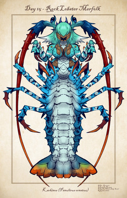 antennae_(anatomy) exoskeleton female solo split_form tail_fan text art_doragoon aquatic arthropod crustacean decapod lobster malacostracan merfolk taur 9:14 absurd_res english_text hi_res