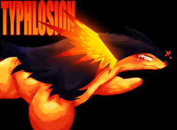 black_background blue_body blue_fur blush blush_lines butt closed_smile feral fire fur heart_symbol lying male male_feral mouth_closed on_back red_eyes simple_background smile solo tan_body tan_fur text thick_thighs felipotyphlosion nintendo pokemon badger generation_2_pokemon mammal mustelid musteline pokemon_(species) typhlosion 2026 colored colored_line_art digital_drawing_(artwork) digital_media_(artwork) hi_res