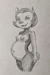 anthro areola belly big_belly breasts female fur hair looking_at_viewer mature_anthro nipples nude pregnant pregnant_anthro pregnant_female smile solo tail zeklullaby hotel_transylvania mythology wanda_werewolf canid canine canis mammal mythological_canine mythological_creature werecanid werecanine werecreature werewolf wolf 2025 absurd_res graphite_(artwork) hi_res traditional_media_(artwork)