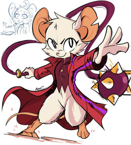 3_toes action_pose anthro barefoot blush blush_lines bodily_fluids bottomless bottomless_anthro bottomless_female clothed clothing eyelashes feet female female_anthro fur hairless_tail holding_object holding_weapon jacket nervous nervous_smile notched_ear paws plantigrade pose smile solo sweat toes topwear weapon whip white_body white_fur beezii mina_the_hollower yacht_club_games mina_(mina_the_hollower) mammal mouse murid murine rodent 2026 digital_drawing_(artwork) digital_media_(artwork) hi_res