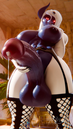 anthro balls big_balls big_breasts big_penis bodily_fluids breasts cum dripping genital_fluids genital_focus genitals glans glistening glistening_balls glistening_bodily_fluids glistening_breasts glistening_cum glistening_genital_fluids glistening_genitalia glistening_glans glistening_penis glistening_precum glowing glowing_eyes gynomorph intersex leaking_precum looking_at_viewer looking_down nipples non-mammal_balls non-mammal_nipples penis penis_focus penis_grab precum precum_drip precum_string presenting presenting_penis smile smiling_at_viewer solo vein veiny_penis doctor-sfm morethreedee_(modeler) nintendo pokemon absol generation_3_pokemon pokemon_(species) 3d_(artwork) 9:16 blender_(artwork) blender_cycles_(artwork) digital_media_(artwork) hi_res