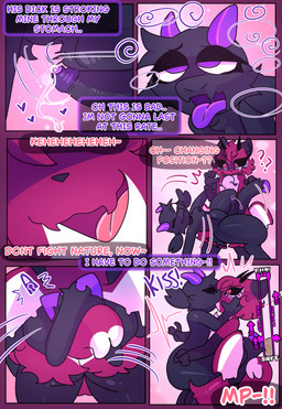 anal anal_penetration anthro balls black_body black_fur butt chest_tuft demonic dialogue duo eyelashes foreskin fur genitals hair horn male male/male membrane_(anatomy) membranous_wings multicolored_body multicolored_fur penetration penile penile_penetration penis penis_in_ass pink_body pink_fur pink_hair text tuft wings halfpricesouls julius_(halfpricesouls) mocha_(halfpricesouls) bovid caprine demon hybrid mammal sheep absurd_res comic english_text hi_res