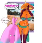 anthro big_breasts breasts duo female fur genitals male male/female nude pussy text vaginal unknown_artist brall_(pinkshonen) qper_(pinkshonen) cobra lagomorph leporid mammal rabbit reptile scalie snake english_text source_request