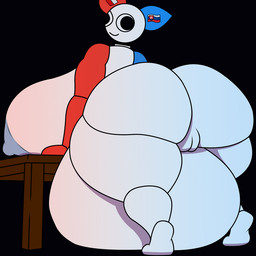 anthro belly big_breasts big_butt breasts butt emoji_cat female female/female macro solo vore emoji_catczk 1:1