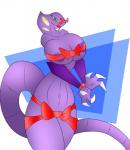 anthro anthrofied bdsm big_breasts breasts female green_eyes looking_at_viewer non-mammal_breasts ribbons small_head solo r-mk nintendo pokemon violet_(r-mk) arbok generation_1_pokemon pokemon_(species) reptile scalie 2014 digital_media_(artwork) hi_res