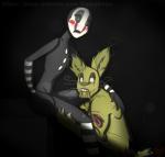 ambiguous_gender anthro blush caught_in_the_act corpse duo looking_at_viewer machine what namygaga five_nights_at_freddy's five_nights_at_freddy's_2 five_nights_at_freddy's_3 fnafng scottgames marionette_(fnaf) springtrap_(fnaf) animatronic humanoid lagomorph leporid mammal rabbit robot hi_res